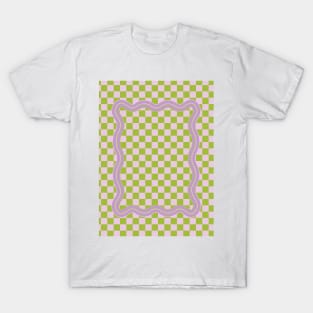 90s Checkerboard - Green-Purple T-Shirt